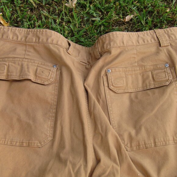 Men's Flex Fire Hose Cargo Work Carpenter Pants Tan Duluth Trading Co 50 x 30 - Picture 3 of 5